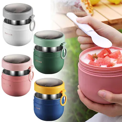$18.88 • Buy Lunch Box Thermos Food Flask Stainless Steel Insulated Soup Jar Container Kids