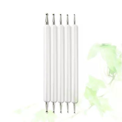  5 Pcs Clay Carving Sculpting Tool Kit Wooden Dotting Tools Stainless Steel • $7.10