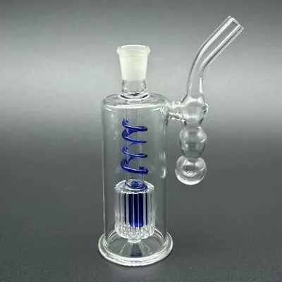 4  MINI Glass Bubbler Blue Pyrex Smoking Bong Water Pipe Portable Hookah W/Bowl • $12.15