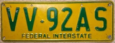 Victoria Australia License Plate Federal Interstate VV 92AS International  • $174.99
