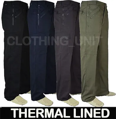 Thermal Fleece Lined Semi Elasticated Waist Action Cargo Walking Work Trouser  • £29.99