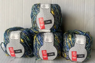 LOTS 4  Muench Yarns Color 381153 Metallic Blend BLUE/YELLOW Multicolor • $34.99