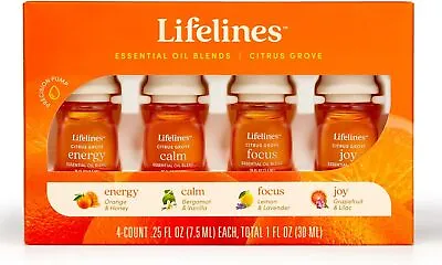 Lifelines  Citrus Grove  Essential Oil Blend 4-Pack Orange & Lemon Diffuser Oil • $12.99