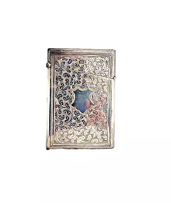 Sterling Silver Victorian Card Case Ornate Design Birmingham Hallmark 1900 • $175