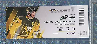 Evgeni Malkin NHL GOAL #350 & 351 CROSBY On Ticket Stub Jan 25 2018 Wild @ Pens • $24.99