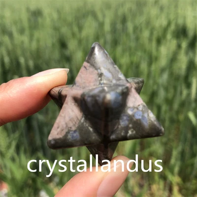 £9.49 • Buy 1pc Natural Rhyolite Merkaba Star Carved Quartz Crystal Pendant Reiki Ornament