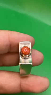 Vintage Sterling Silver Modernist Cabochon Ring  • $84.99