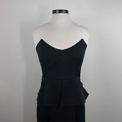 MASON Dress Women’s 10 Black Strapless Peplum Cocktail Evening Sweetheart LBD • $29.99