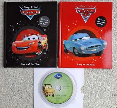£4.25 • Buy Disney Pixar Cars / Cars 2 Book Bundle X 2 Story Of The Film & Read Along CD