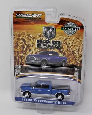 Greenlight 1:64 Big Horn Harvest Edition 2018 RAM 2500 Pick Up Blue Exclusive • $23