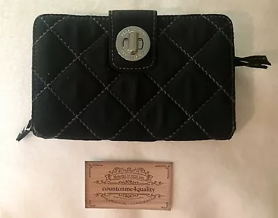 Vera Bradley RFID Blocking Turnlock Wallet Classic Black • $22