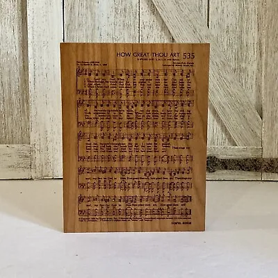 P Graham Dunn Carved Cherry Wood Sheet Music “How Great Thou Art” Wall Plague • $35