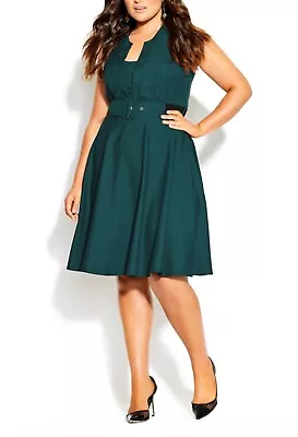 CITY CHIC Vintage Veronica Dress Sea Green Plus Size XL / 22 NWT [RRP $129.95] • $50