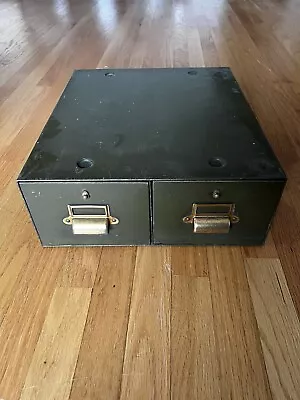 Vintage Cole Steel 2 Drawer Index Card Metal File Cabinet Storage Yawman Shop • $34.99