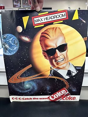 ORIGINAL RETRO '87 COCA~COLA MAX HEADROOM Galaxy C-C-C-Catch The Wave Poster. • $25.20