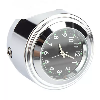 Black 7/8 1 Motorcycle Handlebar Mount Watch Time Keeping Dial Clock (Black) • $10.61