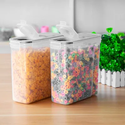 4PCS Cereal Storage Containers Set Airtight Cereal Cornflakes Dry Food Dispenser • £14.95