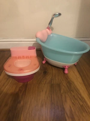 £15 • Buy Baby Born Musical Flashing Light Up Baby Bath Bathtub & Toilet - Lancs