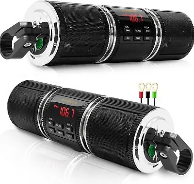  Waterproof Bluetooth Motorcycle ATV Stereo Speakers Soundbar 7/8-1.25 In.  • $57.66