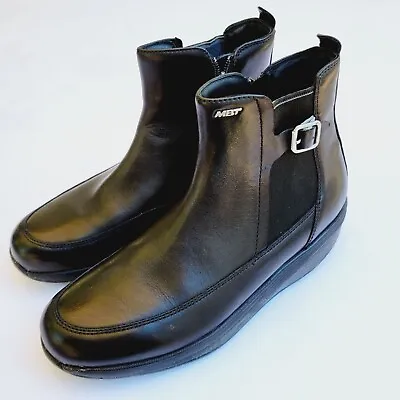 MBT Women's Black Leather Zip-up Chelsea Ankle Boots - Size 9/9.5 • $72.99