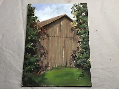 Vintage VT Artist Richard Horn Original Oil On Board 6  X 8  Old Barn Country S • $75