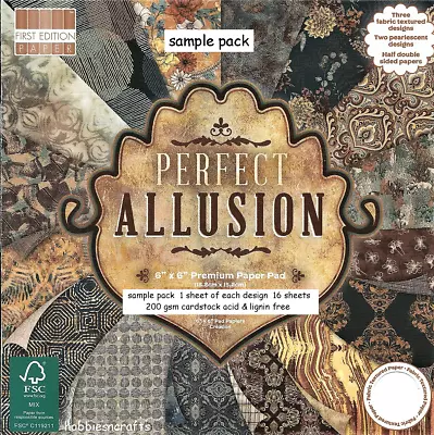 PERFECT ALLUSION Dovecraft 6 X 6 Sample Paper Pack Craft & Cardmaking 200gsm • £1.95