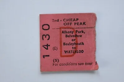 Railway Ticket Albany Park Etc To Waterloo 2nd Cheap Off Peak BRB (S) #1430 • £2.15