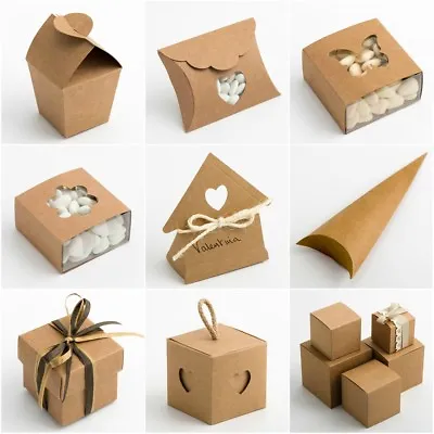 RUSTIC KRAFT Favour Boxes DIY Wedding Natural Vintage Shabby Chic - BOX ONLY • £110.87