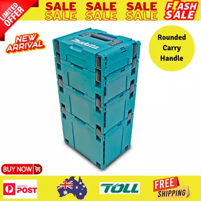 Stacking Carry Tool Box Plastic Storage Ute Case Makpac Chest Organiser 4pcs Set • $220.89