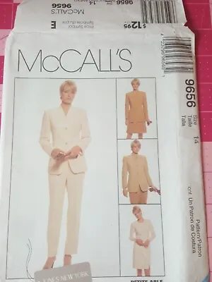McCalls Pattern  9656 Jones NY Suits Jacket Skirt Pants Size 14 UNCUT • $5.95