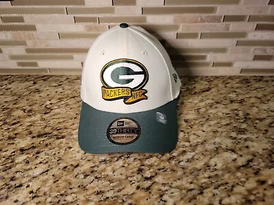Green Bay Packers Hat Cap NFL New Era 39Thirty Size Medium/Large Football White • $26.15