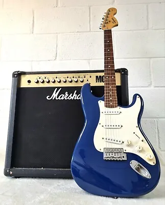 2001 Fender 20th Anniversary Squier Affinity Strat & Marshall MG100FX Amp • £315