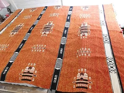 Vintage African Berber Region Northwest Africa Wool Rug Blanket Orange 100X77 • $280