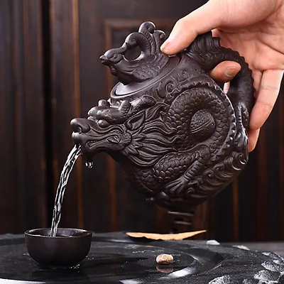 Ceramic Teapot Tea Pot Dragon Phoenix Tea Kettle Tea Infuser Clay Tea Set • $11.69