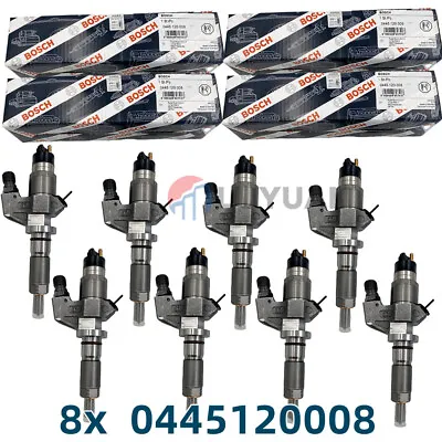 8X Bosch 0445120008 Fuel Injectors Fits For 2001 2002 2003 2004 6.6L Duramax LB7 • $990