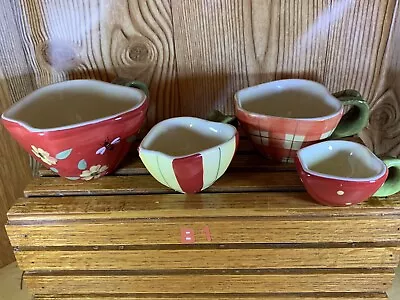 Apple Shaped Measuring Cupsbeesflowersplaidstripeddots Vintage Unique • $14.95