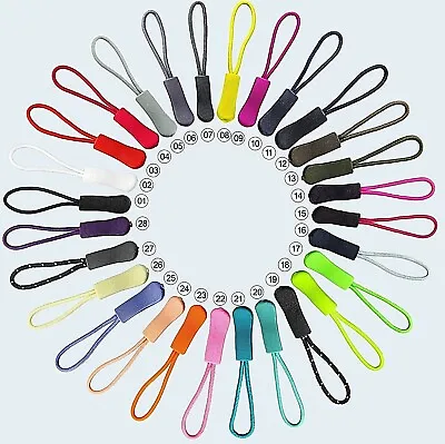 JR Zip Puller Tagging Cord 5 10 20 100 /PACK + 45 DIFF. COLOURS IN STOCK (UK) • £2.99