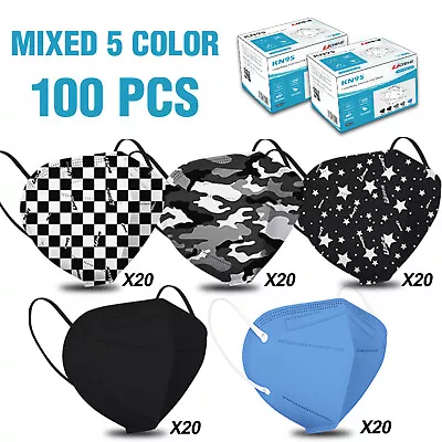 100/50 Pcs KN95 Face Mask 5 Layer BFE 95% Disposable Respirator Elastic Ear Loop • $13.02