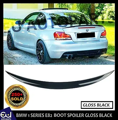 For Bmw 1 Series E82 Rear Boot Spoiler Trunk Performance Lip Gloss Blk 2007-2013 • £42.99