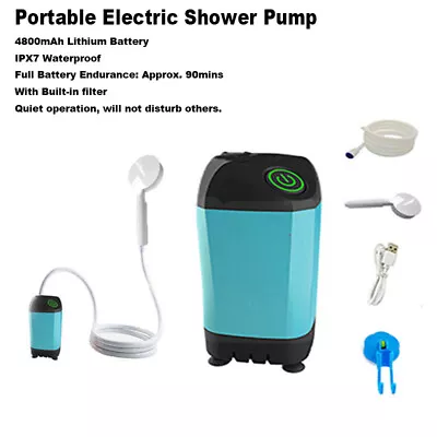 Camping Shower Portable Electric Shower Pump IPX7 Waterproof AU • $56.11