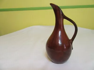 Rare Vintage Mid Century Van Briggle Art Pottery 7  Brown Ewer Pitcher Signed  • $49.99