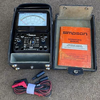 Simpson 260 Series 8P Analog MultiMeter / With Case Leads And Manual • $195