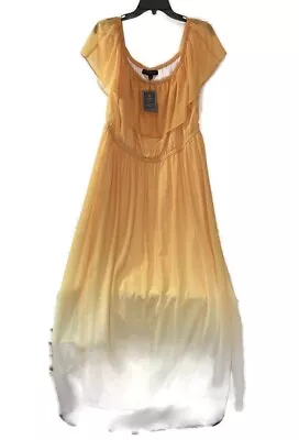 Lane Bryant Womens Multi-Way Dip Dye Flowy Maxi Dress Size 14/16 Yellow NWT • $59.93