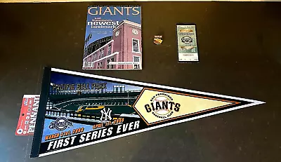 RARE SF GIANTS 1ST GAME Opening Ticket Pennant Mag Pac Bell Park April 11 2000 • $127.99