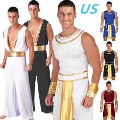 US Mens Arabian Prince Cosplay Costumes Halloween Ancient Greek Toga Fancy Dress • $16.71