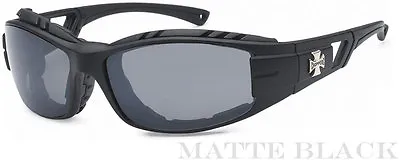 Choppers Motorcycle Riding Glasses Foam Padded Sunglasses - Matte Black C51 • $11.99