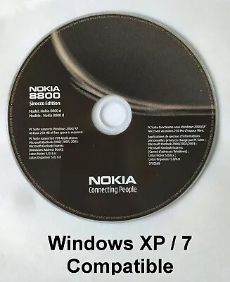 Genuine Nokia 8800d Sirocco Edition PC Suite XP / Windows 7 Compatible • £3.99
