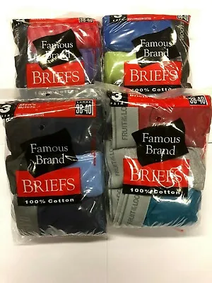 Fruit Of The Loom  Men Color Briefs 12 Pk  In Famous Brand  Bag • $24.99