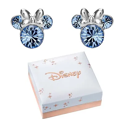 New With Gift Box! Disney's Minnie Mouse Blue Crystal Stud Earrings MSRP $50 • $14.95