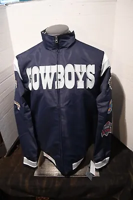 Dallas Cowboys Men's 5X Super Bowl Champions Zip Up Salesman Sample Jacket SZ L • $94.99